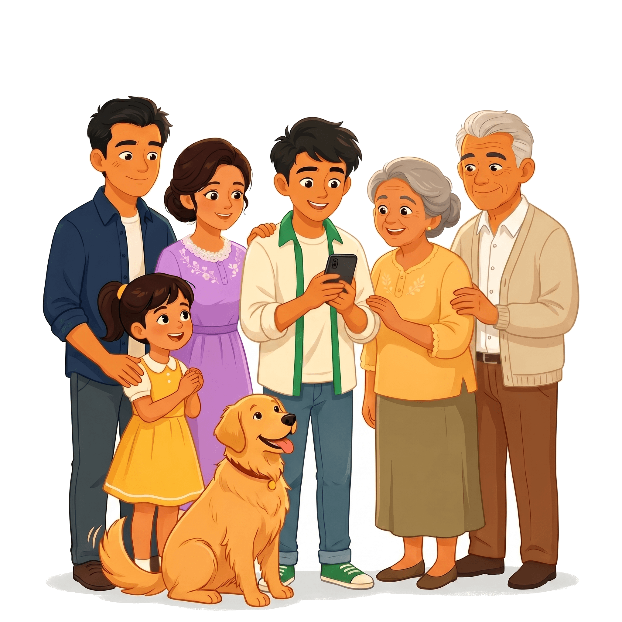 A Filipino family learning how Nino helps check scams